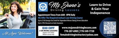 Better Hometown Business Atlanta Ms June's Driving Lessons in Monroe GA