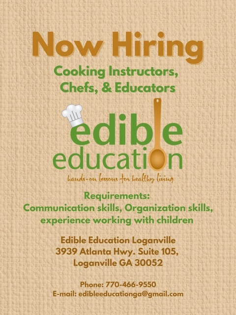 Now Hiring Cooking Instructors, Chefs, & Educators at Edible Education