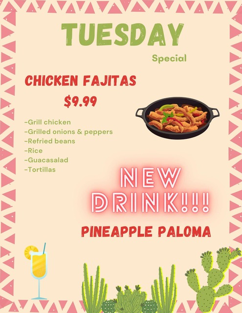 Sizzling Fajitas Tuesday for Only $9.99 at La Bamba Mexican Bar & Grill!