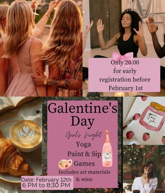 Galentine's Day Classy Girl's Night Out: Paint, Sip & Yoga