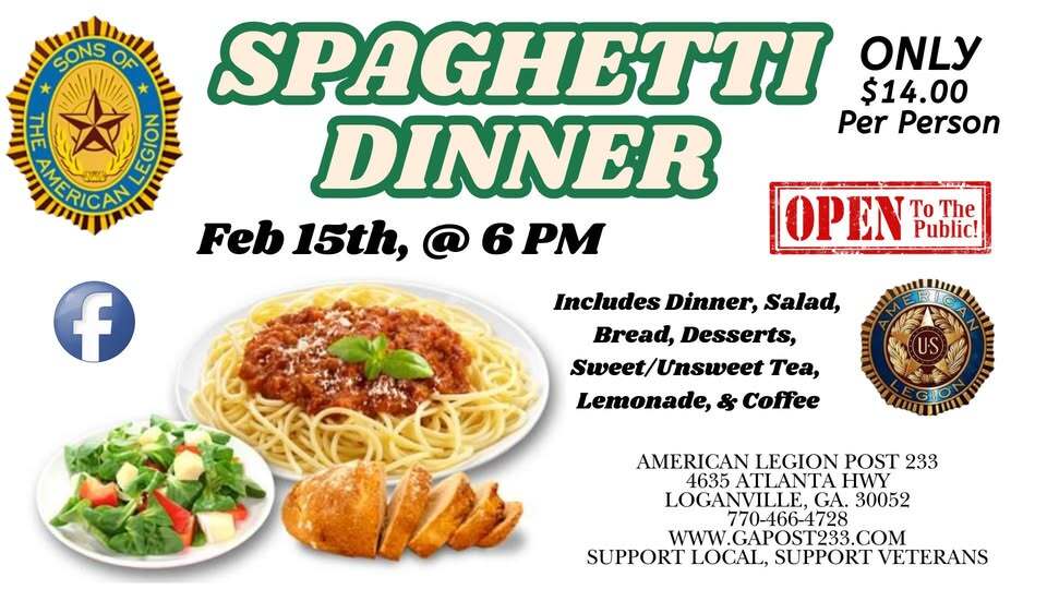 Spaghetti Dinner with the Sons of the American Legion